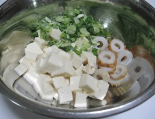 豆腐の塩昆布和え　調理③