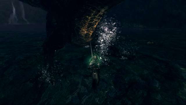 PC 版 DARK SOULS with ARTORIAS OF THE ABYSS EDITION（Prepare To Die Edition） DSfix スクリーンショット、エリア 王家の森庭（Royal Wood） 黒竜カラミット 撃破