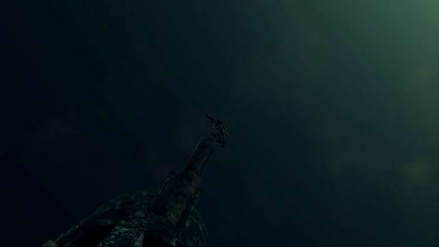 PC 版 DARK SOULS with ARTORIAS OF THE ABYSS EDITION（Prepare To Die Edition） DSfix スクリーンショット、エリア エレーミアス絵画世界（Painted-World Ariamis） プリシラの部屋からエレーミアス絵画世界脱出シーン