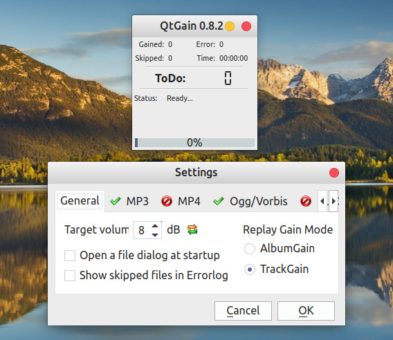 QtGain Ubuntu MP3 音量調整 均一化